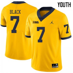 Michigan Wolverines #7 Tarik Black Youth Yellow College Football Jersey 762536-329