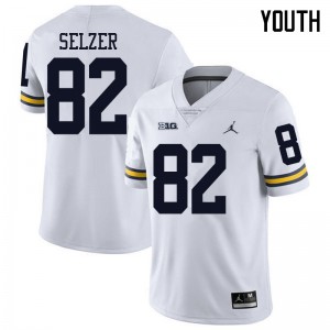Michigan Wolverines #82 Carter Selzer Youth White College Football Jersey 996183-783