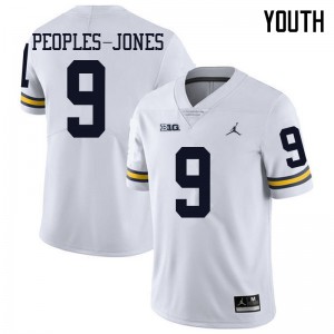 Michigan Wolverines #9 Donovan Peoples-Jones Youth White College Football Jersey 213230-696