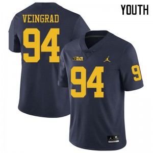 Michigan Wolverines #94 Ryan Veingrad Youth Navy College Football Jersey 695488-563