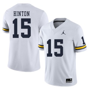 Michigan Wolverines #15 Christopher Hinton Men's White College Football Jersey 953707-649