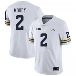 Michigan Wolverines #2 Jake Moody Men's White College Football Jersey 147718-761