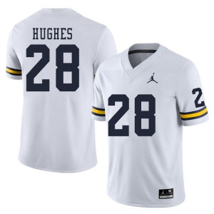 Michigan Wolverines #28 Danny Hughes Men's White College Football Jersey 729380-414