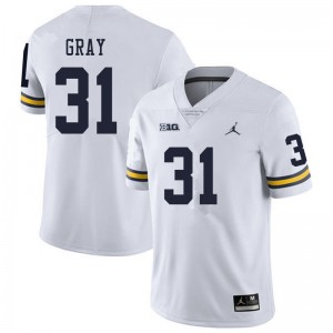 Michigan Wolverines #31 Vincent Gray Men's White College Football Jersey 434572-371