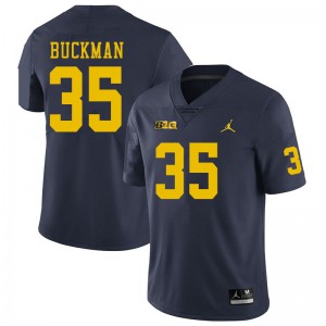 Michigan Wolverines #35 Luke Buckman Men's Navy College Football Jersey 671710-929