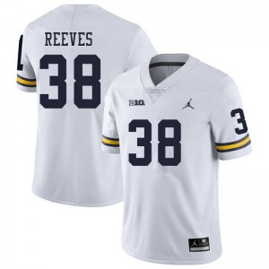 Michigan Wolverines #38 Geoffrey Reeves Men's White College Football Jersey 249706-711