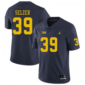 Michigan Wolverines #39 Alan Selzer Men's Navy College Football Jersey 413515-355
