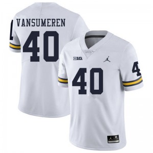 Michigan Wolverines #40 Ben VanSumeren Men's White College Football Jersey 452113-194