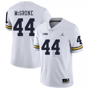 Michigan Wolverines #44 Cameron McGrone Men's White College Football Jersey 988462-688