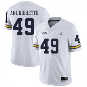Michigan Wolverines #49 Lucas Andrighetto Men's White College Football Jersey 899123-892