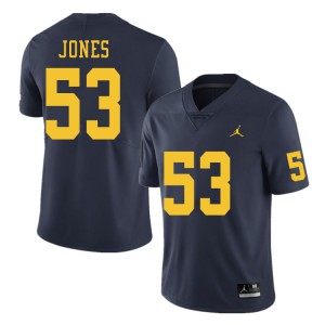 Michigan Wolverines #53 Trente Jones Men's Navy College Football Jersey 907158-457