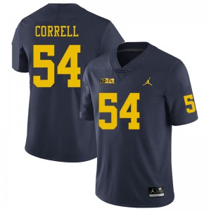 Michigan Wolverines #54 Kraig Correll Men's Navy College Football Jersey 925963-657
