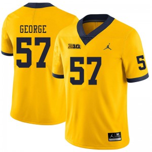 Michigan Wolverines #57 Joey George Men's Yellow College Football Jersey 642742-828