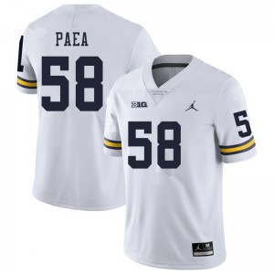 Michigan Wolverines #58 Phillip Paea Men's White College Football Jersey 642227-298