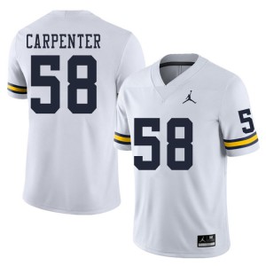 Michigan Wolverines #58 Zach Carpenter Men's White College Football Jersey 647374-547