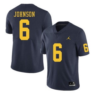 Michigan Wolverines #6 Cornelius Johnson Men's Navy College Football Jersey 850844-169