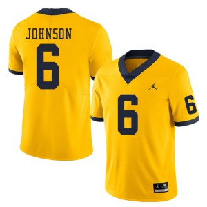 Michigan Wolverines #6 Cornelius Johnson Men's Yellow College Football Jersey 425236-440