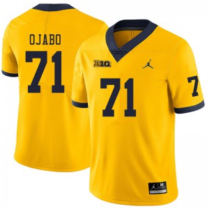 Michigan Wolverines #71 David Ojabo Men's Yellow College Football Jersey 124971-365