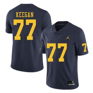 Michigan Wolverines #77 Trevor Keegan Men's Navy College Football Jersey 379782-962