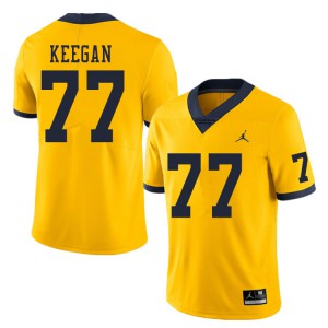 Michigan Wolverines #77 Trevor Keegan Men's Yellow College Football Jersey 496319-687