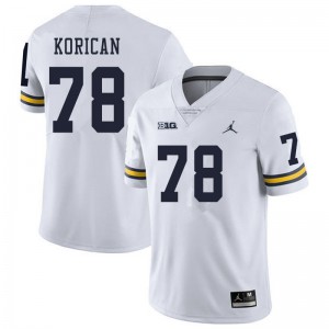 Michigan Wolverines #78 Griffin Korican Men's White College Football Jersey 837534-329