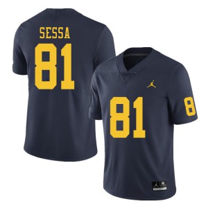 Michigan Wolverines #81 Will Sessa Men's Navy College Football Jersey 986653-316