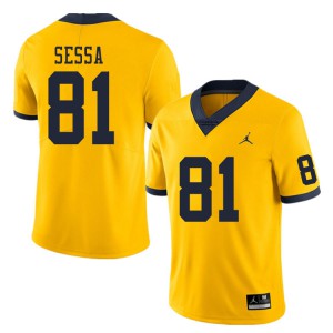 Michigan Wolverines #81 Will Sessa Men's Yellow College Football Jersey 561262-956