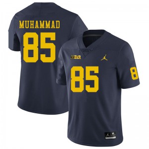 Michigan Wolverines #85 Mustapha Muhammad Men's Navy College Football Jersey 819060-786