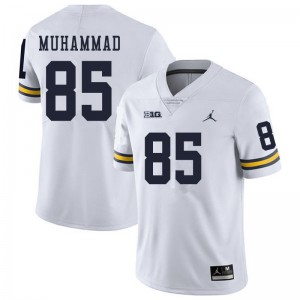 Michigan Wolverines #85 Mustapha Muhammad Men's White College Football Jersey 320947-330