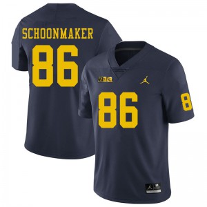 Michigan Wolverines #86 Luke Schoonmaker Men's Navy College Football Jersey 538383-481