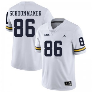 Michigan Wolverines #86 Luke Schoonmaker Men's White College Football Jersey 852198-313