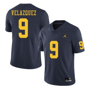 Michigan Wolverines #9 Joey Velazquez Men's Navy College Football Jersey 481078-246