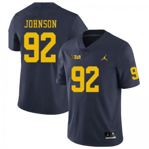 Michigan Wolverines #92 Ron Johnson Men's Navy College Football Jersey 553564-482