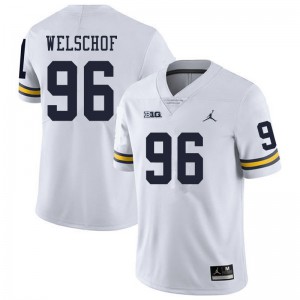 Michigan Wolverines #96 Julius Welschof Men's White College Football Jersey 951181-480