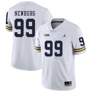 Michigan Wolverines #99 Gabe Newburg Men's White College Football Jersey 153576-518