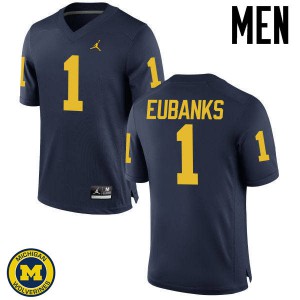 Michigan Wolverines #1 Nick Eubanks Men's Navy College Football Jersey 472509-200