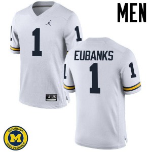 Michigan Wolverines #1 Nick Eubanks Men's White College Football Jersey 874643-698