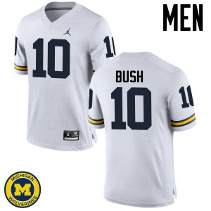 Michigan Wolverines #10 Devin Bush Men's White College Football Jersey 602638-196