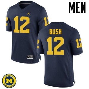 Michigan Wolverines #12 Peter Bush Men's Navy College Football Jersey 993232-999