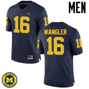 Michigan Wolverines #16 Jack Wangler Men's Navy College Football Jersey 204820-895