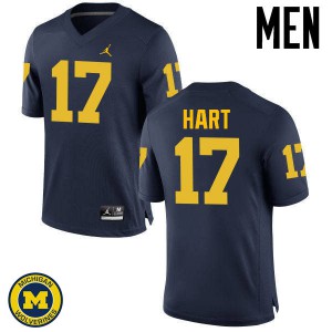 Michigan Wolverines #17 Will Hart Men's Navy College Football Jersey 521133-387