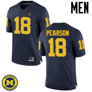Michigan Wolverines #18 AJ Pearson Men's Navy College Football Jersey 961125-381