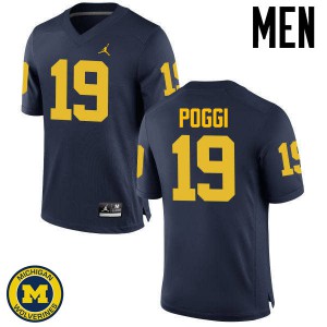 Michigan Wolverines #19 Henry Poggi Men's Navy College Football Jersey 881384-644