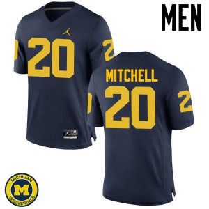 Michigan Wolverines #20 Matt Mitchell Men's Navy College Football Jersey 574467-725