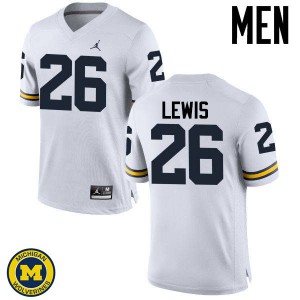 Michigan Wolverines #26 Jourdan Lewis Men's White College Football Jersey 703621-215