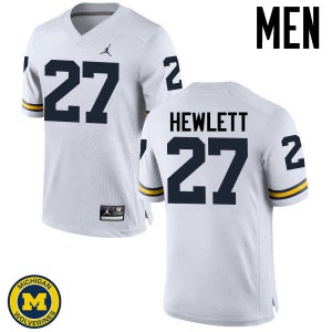 Michigan Wolverines #27 Joe Hewlett Men's White College Football Jersey 617920-696