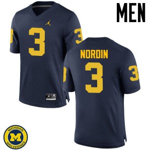 Michigan Wolverines #3 Quinn Nordin Men's Navy College Football Jersey 290236-980