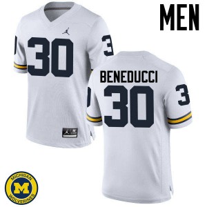 Michigan Wolverines #30 Joe Beneducci Men's White College Football Jersey 476970-752