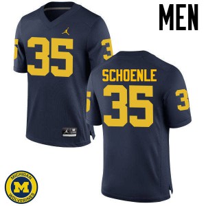 Michigan Wolverines #35 Nate Schoenle Men's Navy College Football Jersey 169124-593