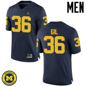 Michigan Wolverines #36 Devin Gil Men's Navy College Football Jersey 935065-690